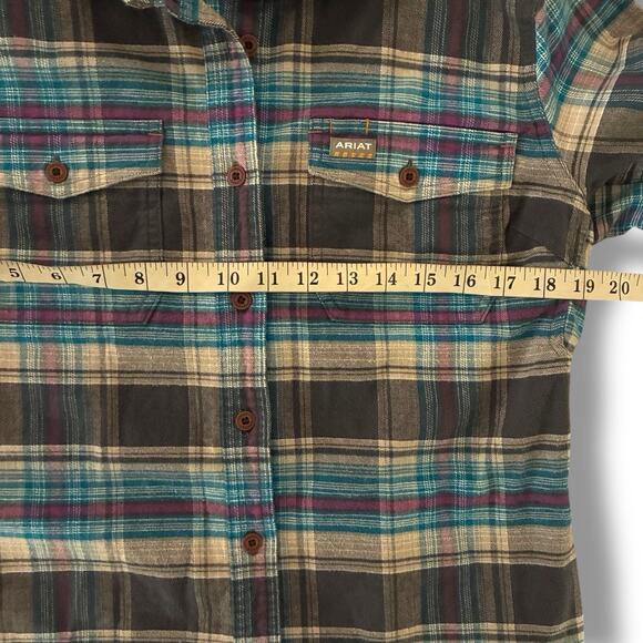 Ariat Shirt Size Small Casual Ranchwear Plaid Rebar DuraStretch Workman Flannel - Picture 6 of 7